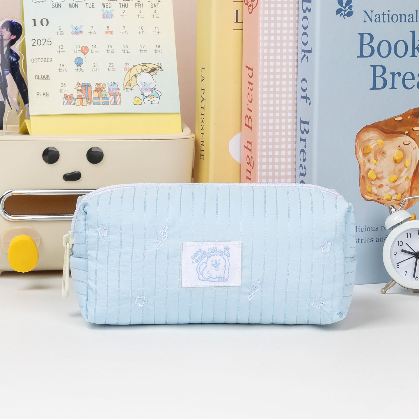 Little Conch Happy Puppy Pencil Case Light Blue
