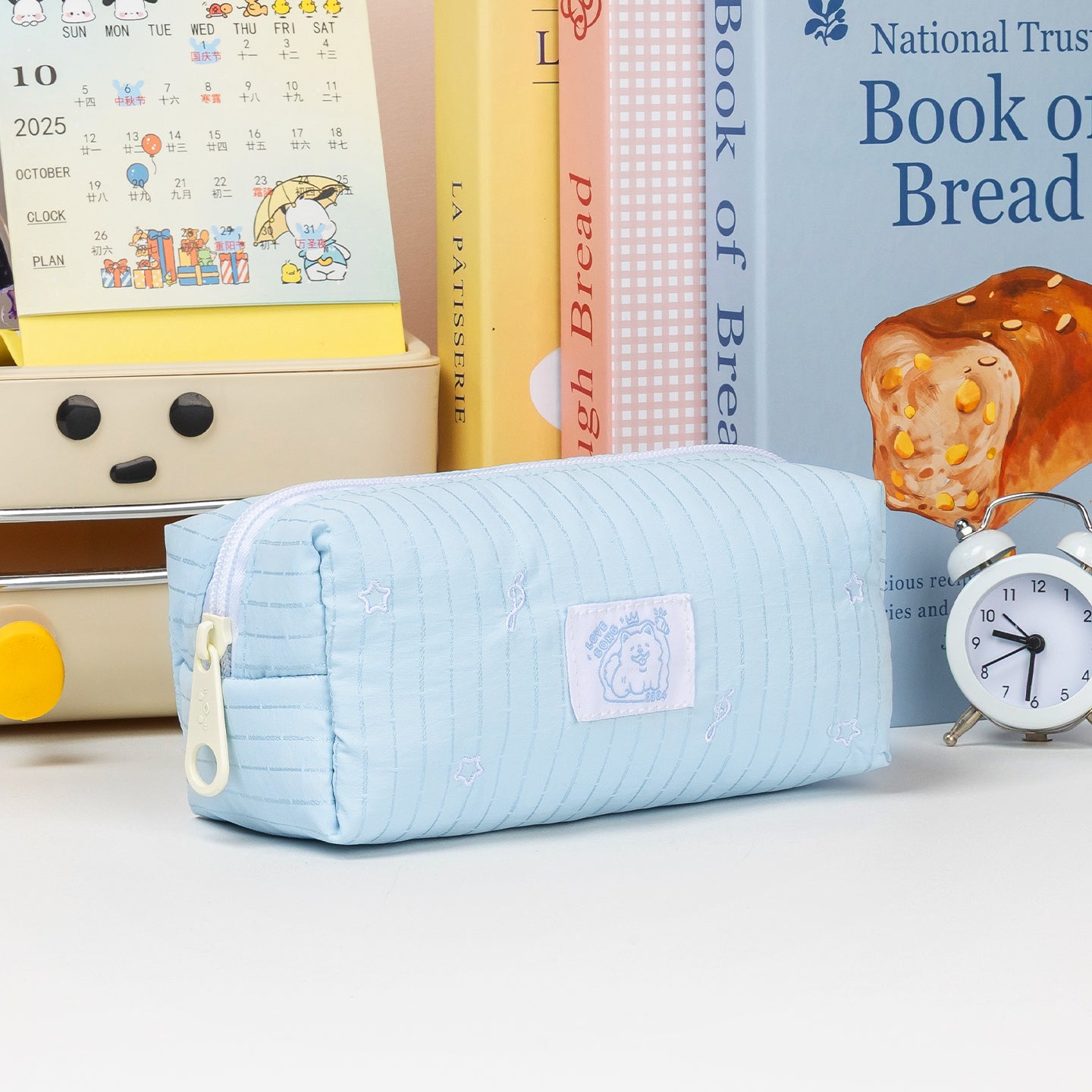 Little Conch Happy Puppy Pencil Case Light Blue