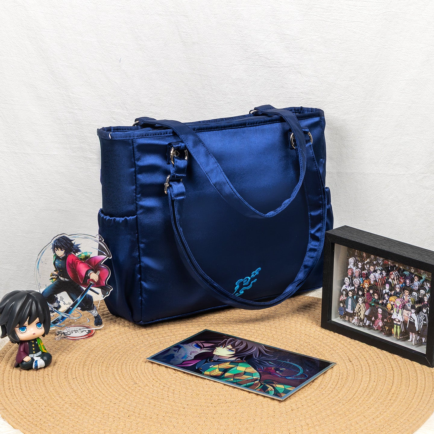 Water Hashira Demon Slayer Ita Bag | Ripples in the Deep Blue Elegant Anime Tote Shoulder Bag convention and cosplay