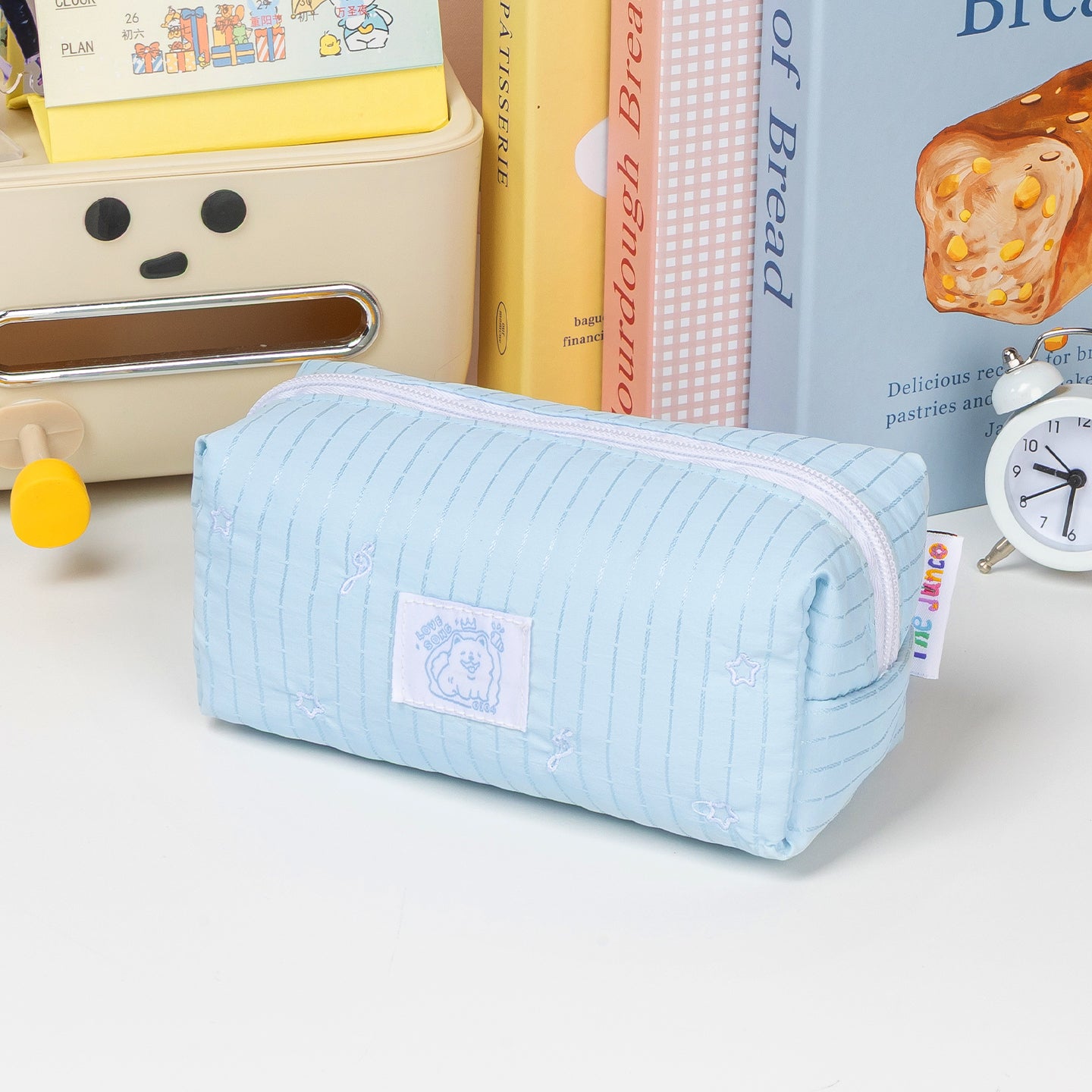 Little Conch Happy Puppy Pencil Case Light Blue