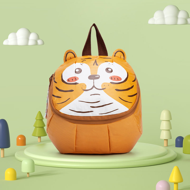 Cute Tiger Tyvek Paper Backpack for Kids Eco-Friendly