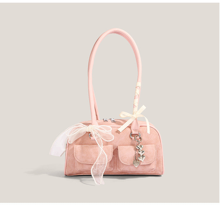 Yunjin Inspired Mini Bowling Bag for Women – Korean Style Shoulder & lifestyle styling view