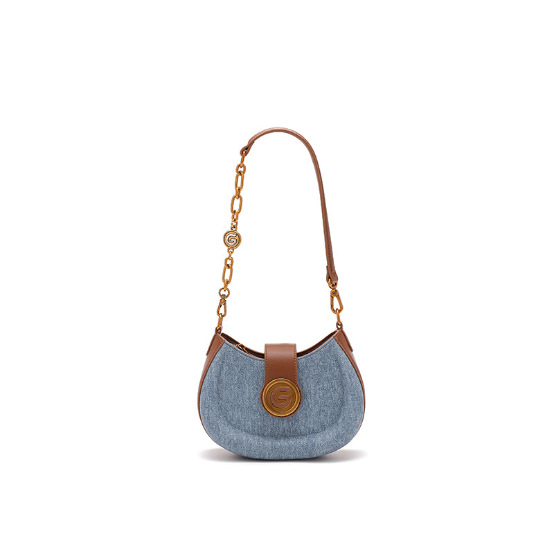 Kabaqoo Cool Limited Leather Zipper Edition Donut Bag Blue