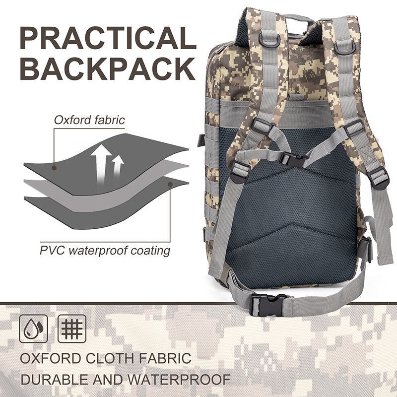 Large Military Tactical Backpack Travel Waterproof