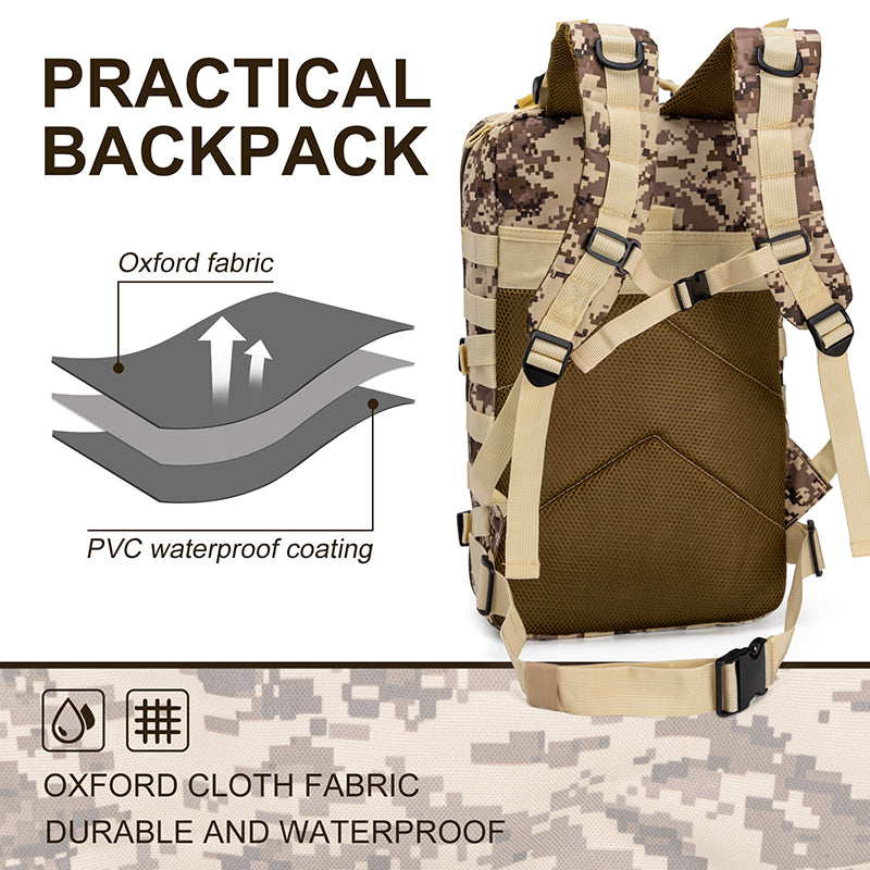 Large Military Tactical Backpack Travel Waterproof