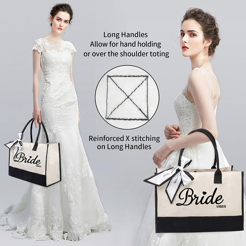 Bride Embroidery Canvas Tote HandBag, Bridal Shower Gift FBD-1#Bride